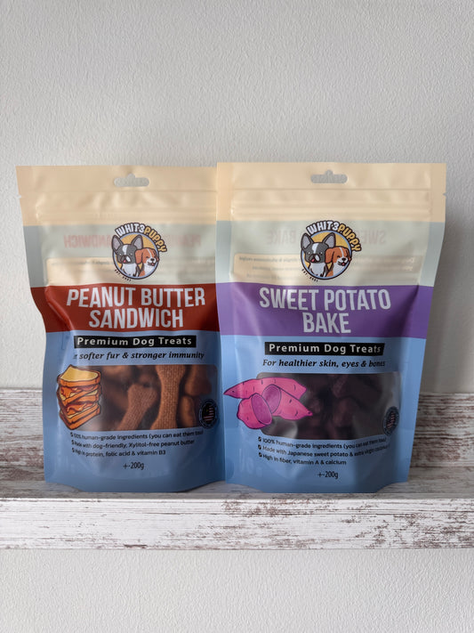 Peanut Butter Sandwich + Sweet Potato Bake Healthy Dog Treats Bundle